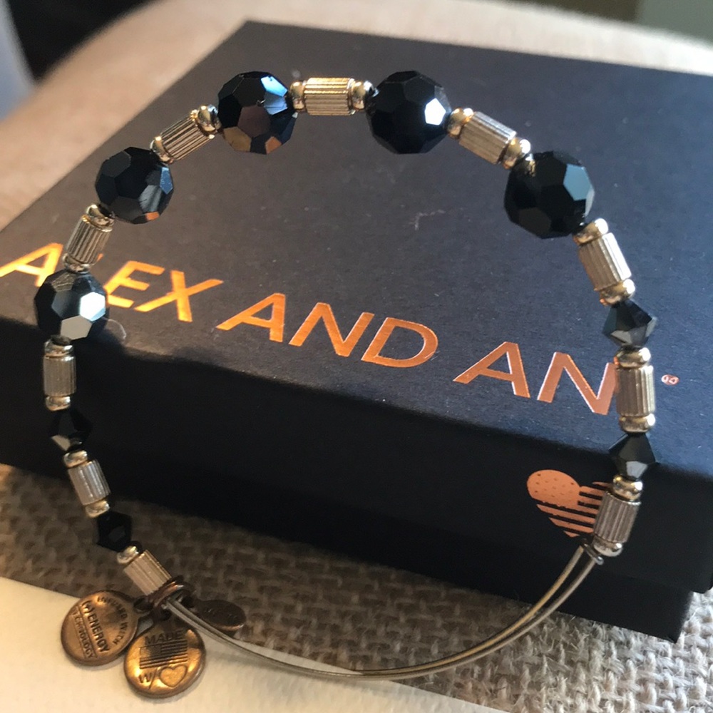 Alex and Ani Swarovski and Metal Beaded Bangle